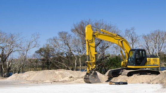 A yellow Excavator